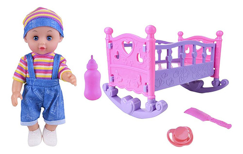 Baby Doll Rocking Bed Toy Cuna Regalo Juego De Roles C