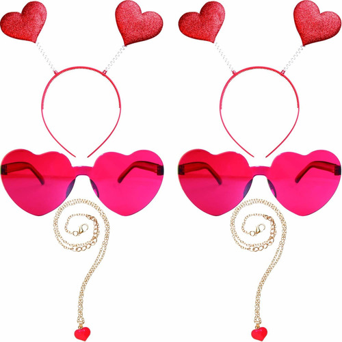 Beelittle Valentine`s Day Red Glitter Head Boppers Y Valenti