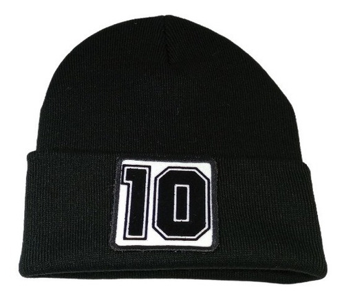 Gorro De Lana Beanie Con Parche Maradona 10