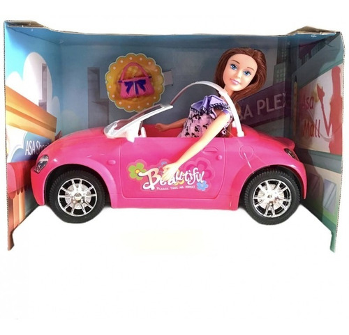 Auto Con Muñeca Estilo Barbie Y Accesorios