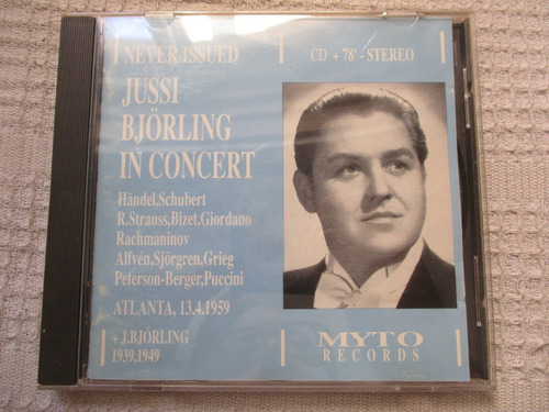 Imagen 1 de 6 de Jusi Björling In Concert (myto Records  1 Mcd 912.39) Italy