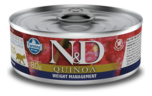 Alimento Umido P/gatos N&d Quinoa Weight Management 80g