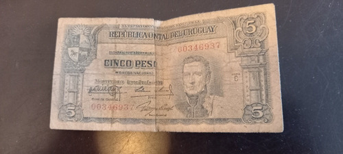 Billete 5 Pesos Uruguay 1939