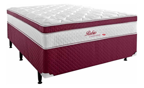 Cama Box Conjugado Casal: Colchão Ortopédico Bonnel Rubio Pi