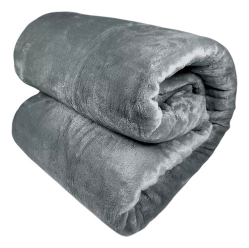 Kit 2 Cobertor Casal Corttex Turim Soft Macio Toque De Seda Liso Cinza