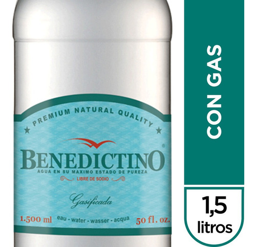 Agua Con Gas Benedictino 1.5 Lt(12uni)super