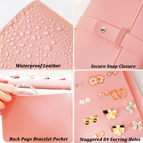 Bolsa Multifuncional Para Guardar Pendientes,portátil Rosa