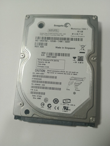 Disco Duro Seagate 80 Gb