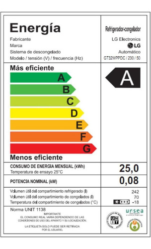 Refrigerador Omega 2 C/d 312l LG Gt32wppdc- Garantía Oficial
