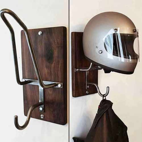 Soporte Para Casco De Moto Con Gancho Para Ropa Color Negro