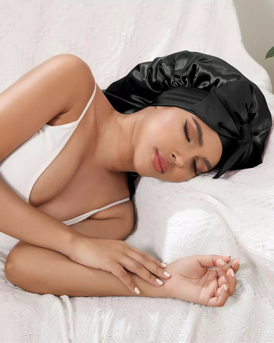 A Gorro De Satén Largo For Dormir - Gorro De Seda Reversible