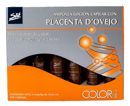 Ampolla Loción Capilar Placenta De Ovejo Slik 10cc 25unds