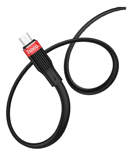 Cable Usb A Micro Usb V8 1.2m Hoco U72 Negro De Silicona