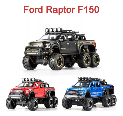 Ford Raptor F150 6x6 Luz Y Sonido Escala 1:24