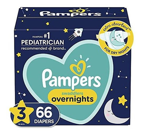 Pañales Talla 3 - Pampers Swaddlers Overnights - 66 Unidade