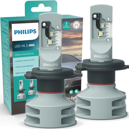 Par Lâmpada Philips Ultinon Led-hl H4 6200k +160%