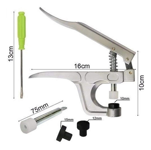 Alicate Aplicador Botão Pressão Plástico Kit