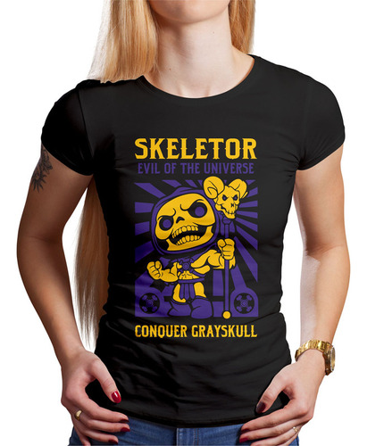 Polo Dama Skeletor Dibujo (d1556 Boleto.store)