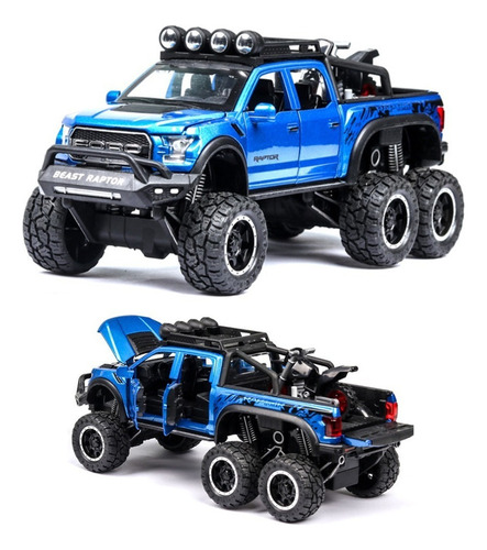 Ford Raptor F150 Modificada Miniatura Metal Autos Colección