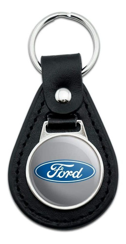 Llavero De Cuero Negro Con Logotipo Ford 