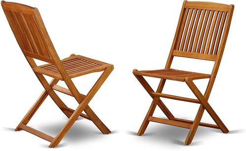 Silla Lateral Plegable De Madera De Acacia Maciza, Juego De