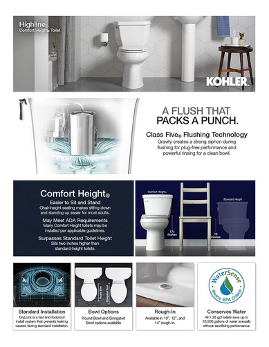 Kohler K-3493-tr-0 Highline Classic Pressure Lite Comfort -