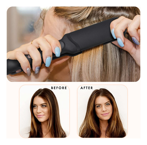 Penxua Plancha de cabello, Rizador de Cabello, 4 En 1 Plancha de cabello Y Rizador de Cabello Plancha de cabello Con Placas De Cerámica Para Dar Volumen Con 15 Segundos De Calentamiento Rápido (negro