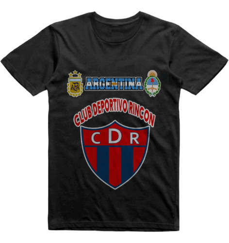 Remera Infantil Negra Club Deportivo Rincon Colonia Zapata