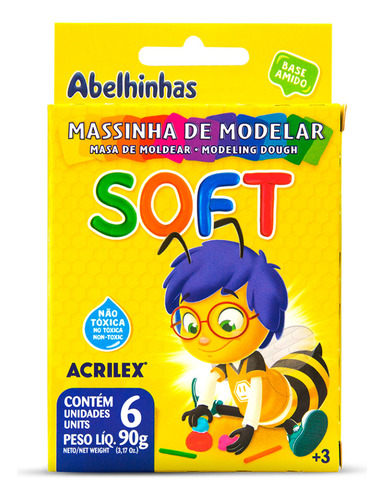 Massinha De Modelar Soft 90g 6 Cores Acrilex