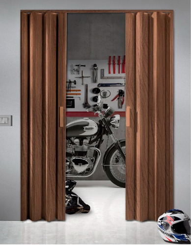 Imagen 1 de 6 de Puertas Plegables Pvc Imitación Madera 0.90 X 2.10