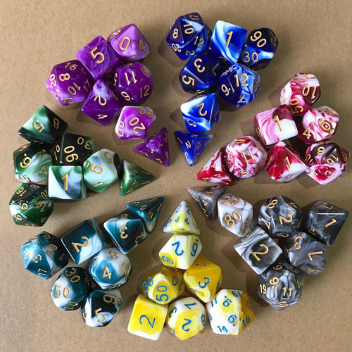 2 Juego De Dados Poliédricos Surtido De Enseñanza E Rojo3