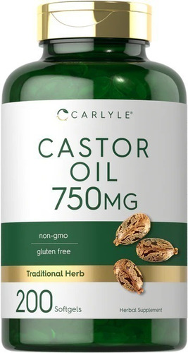 Carlyle | Castor Oil | Aceite Castor | 750mg | 200 Softgels