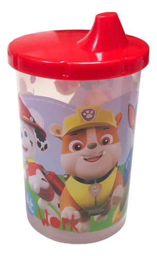 Vaso Con Pico Tapa Tomadora Personajes Favoritos Infantil Color Naranja Paw Patrol Rojo