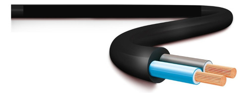 Cabo Pp 2x 0,75mm Pvc/pvc 500v Rolo Com 100 Metros Sil Cobertura Preto