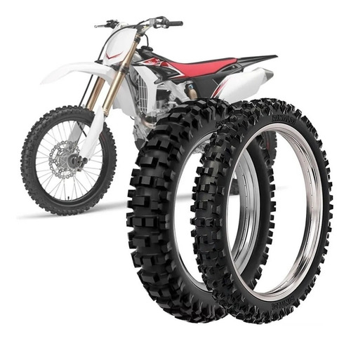 Kit Cubiertas Rinaldi 90 90 21 Y 100 100 18 - Rmx 35 Moto26