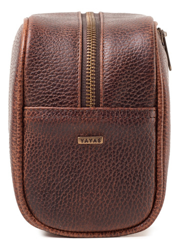 Neceser Sobaquera Cosmetiquera De Viaje Piel Unisex Yayas Color Cognac