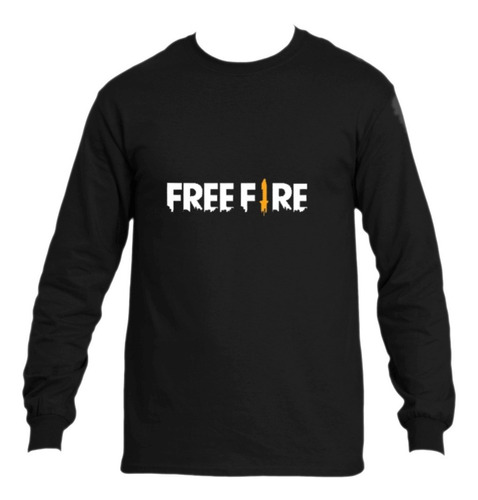 Polera Manga Estampada Free Fire