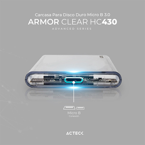 Case Enclosure Acteck Armor Clear Hc430 5 Gbps Sata 2.5