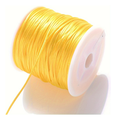 Cordón De Seda 3mm Cola De Rata Bisutería Todos Los Colores Amarillo