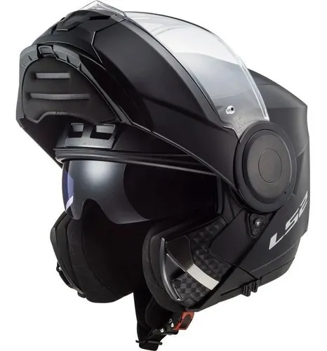 Casco Moto Abatible Ls2 Certificado Hombre Mujer Ece Color Negro