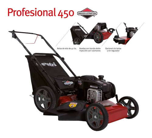 Imagen 2 de 9 de Cortadora De Cesped Petri 4.5 Hp 3 En 1 Briggs & Stratton