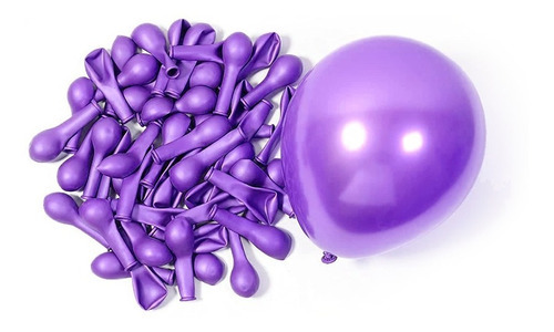 Balão Bexiga Metalizado Roxo Violeta 5 Polegadas 25 Unidades
