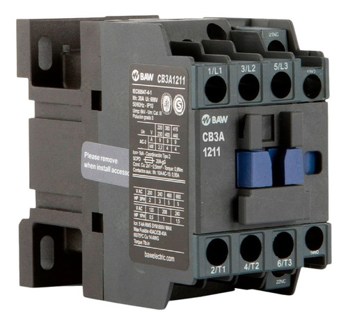 Contactor Tripolar 12amp Baw Voltaje Bobina 220v
