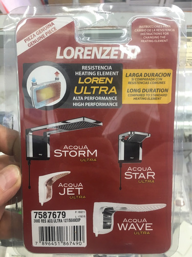 Repuesto Ducha Lorenzetti Acqua Storm 110v 5500w 15$