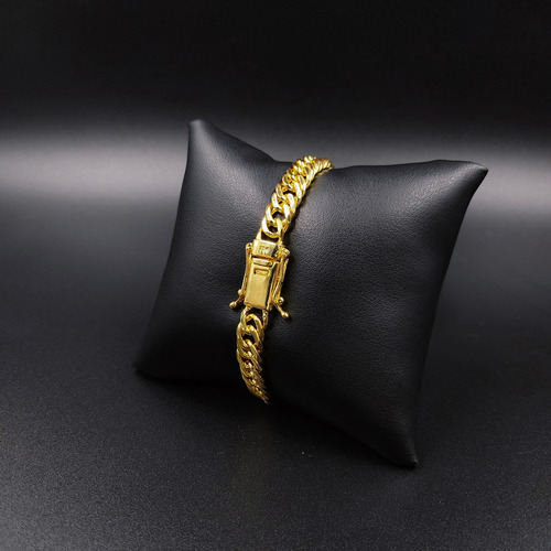Pulsera gruesa de 10 mm chapada en oro para hombre de primera calidad, 23 cm de longitud, color dorado, 10 cm de diámetro
