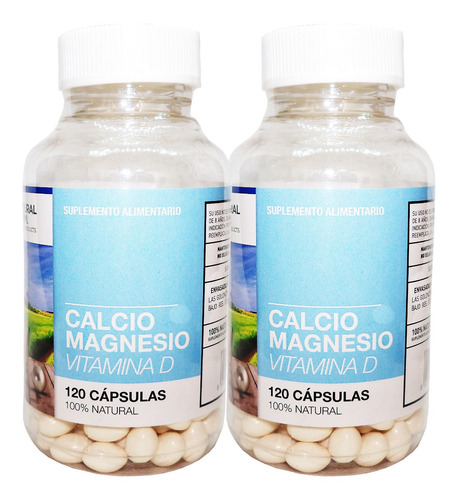 2 X Calcio + Magnesio Y Vitamina D 240 Caps 100% Natural
