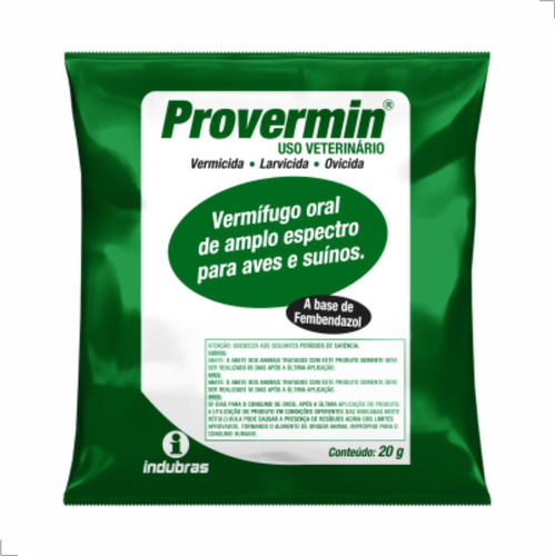 Remedio Verme De Porco Vermífugo Provermin 20g