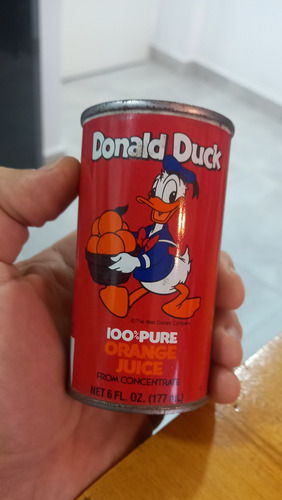 Lata Vacia De Jugo Donald Duck Orange 100% Pure Usa Chapa