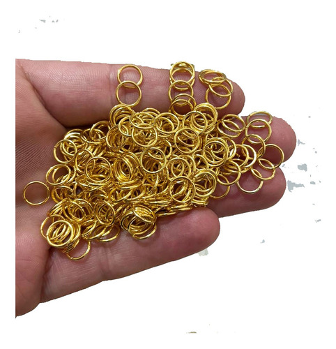 200 Argolinhas Metal Dourada 8mm Elo Para Bijuterias