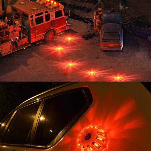 Disco De Luz De Emergencia Led Con Bengalas De Carretera Par